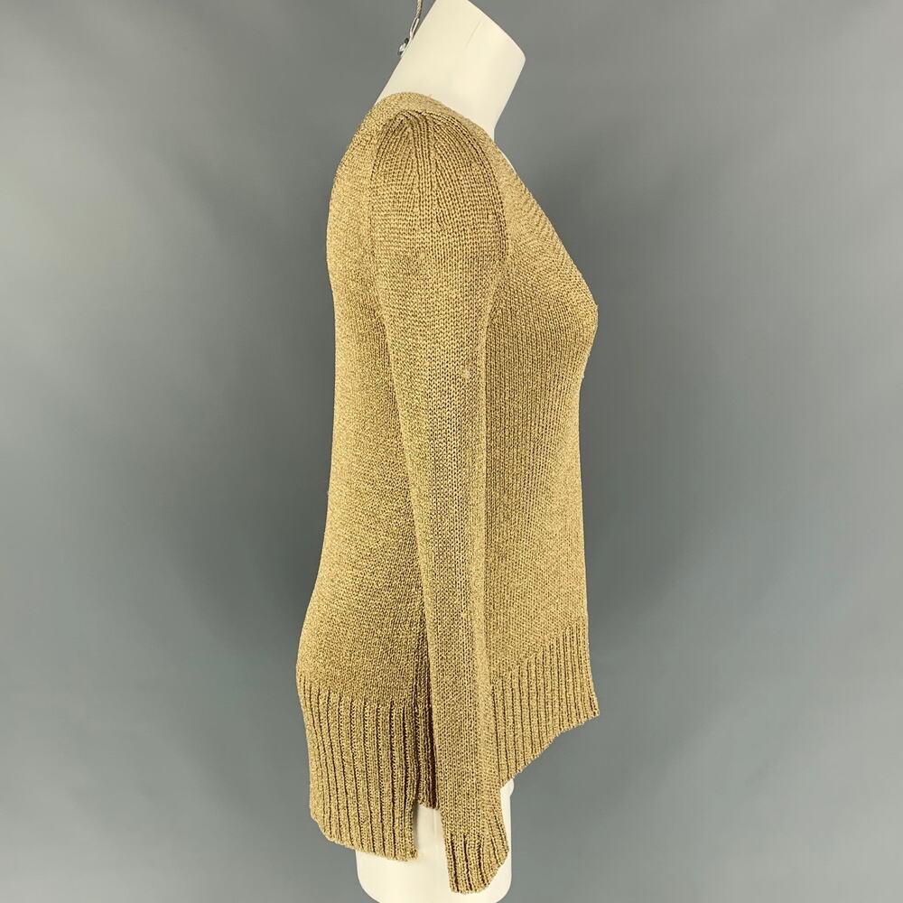 DIANE VON FURSTENBERG Size S Gold Acetate Blend Knitted Pullover - Picture 3 of 7